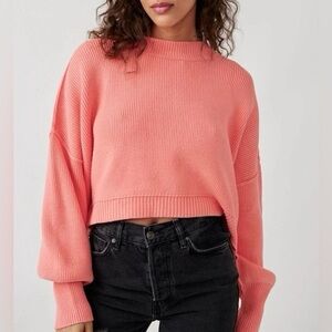 Free People Easy Street Crop Pullover Sweater